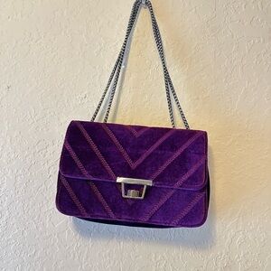 Quilted PurpleVelvet Women Shoulder Bag